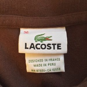 Lacoste Tops - Lacoste Brown Slim Fit Stretch Polo Size 4 Lacoste Tops - Lacoste Brown Slim Fit Stretch Polo Size 4